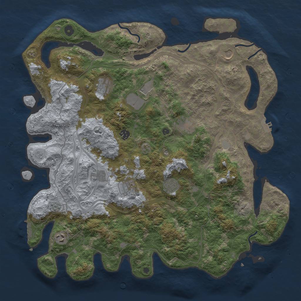 Rust Map: Procedural Map, Size: 4500, Seed: 765900344, 19 Monuments