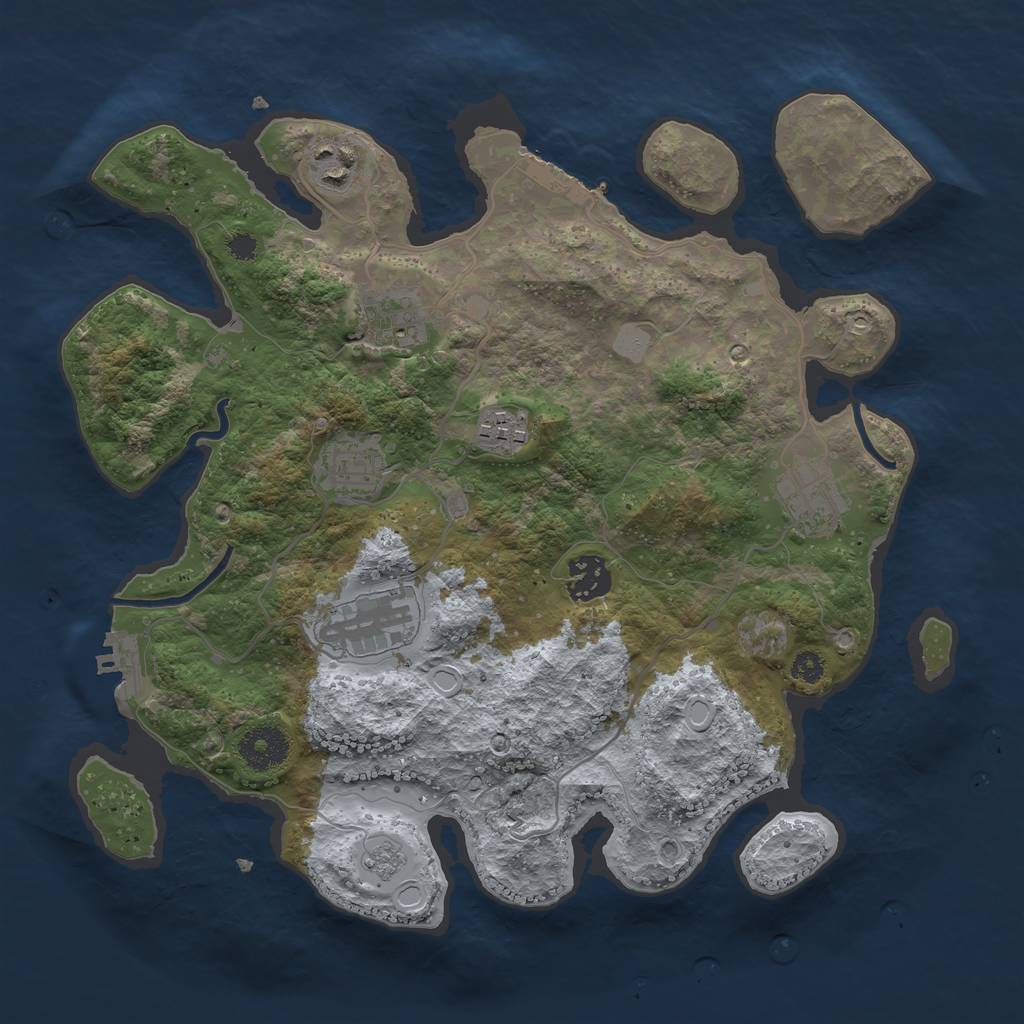 Rust Map: Procedural Map, Size: 3300, Seed: 154546754, 15 Monuments