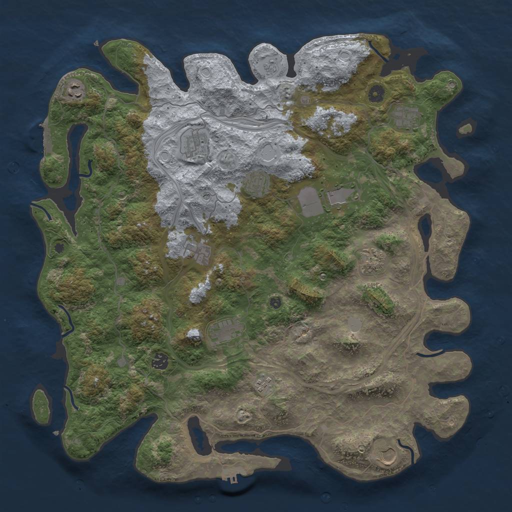 Rust Map: Procedural Map, Size: 4500, Seed: 1643108759, 20 Monuments