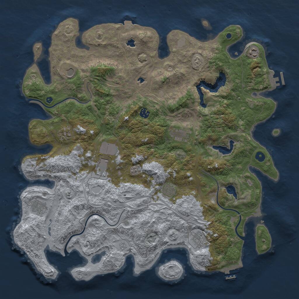 Rust Map: Procedural Map, Size: 4600, Seed: 5554241, 16 Monuments