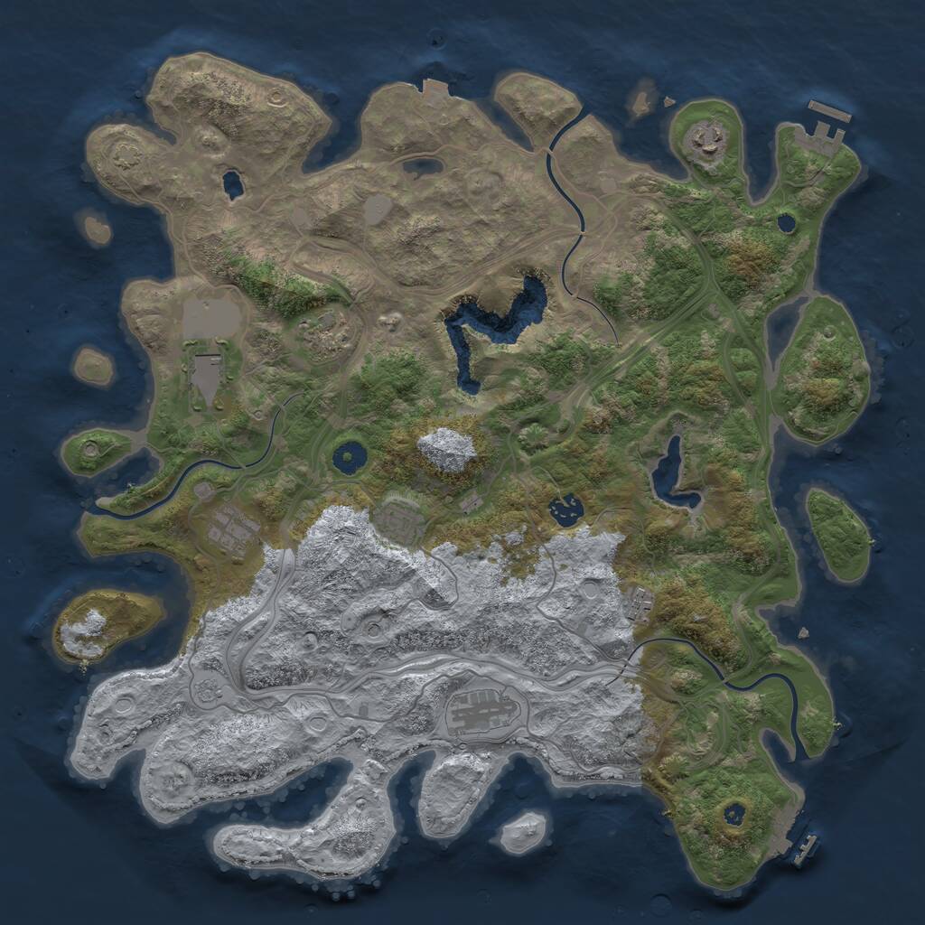 Rust Map: Procedural Map, Size: 4250, Seed: 582847862, 14 Monuments