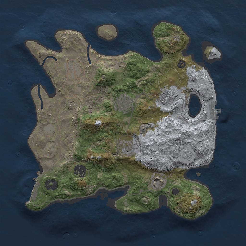 Rust Map: Procedural Map, Size: 3000, Seed: 24874, 15 Monuments