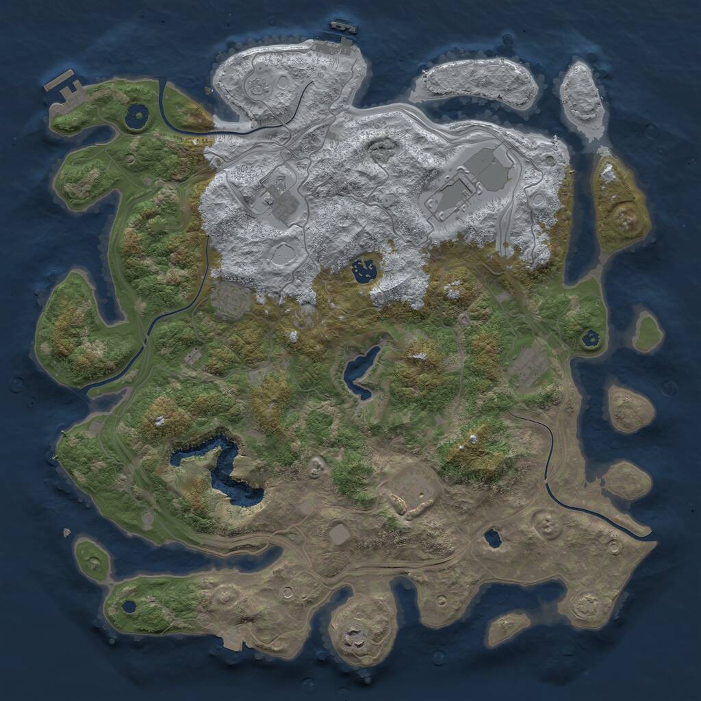 Rust Map: Procedural Map, Size: 4300, Seed: 67383450, 13 Monuments