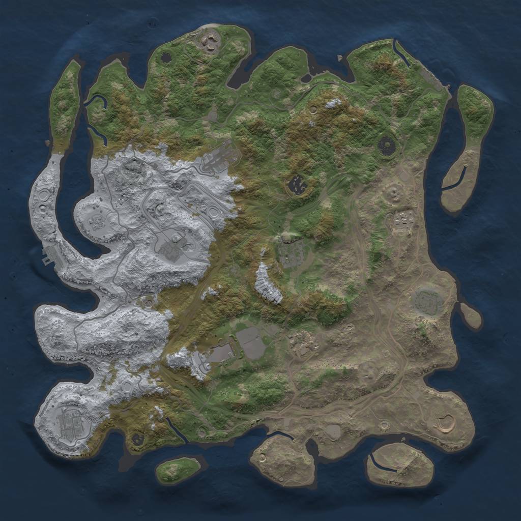 Rust Map: Procedural Map, Size: 4250, Seed: 421397758, 20 Monuments