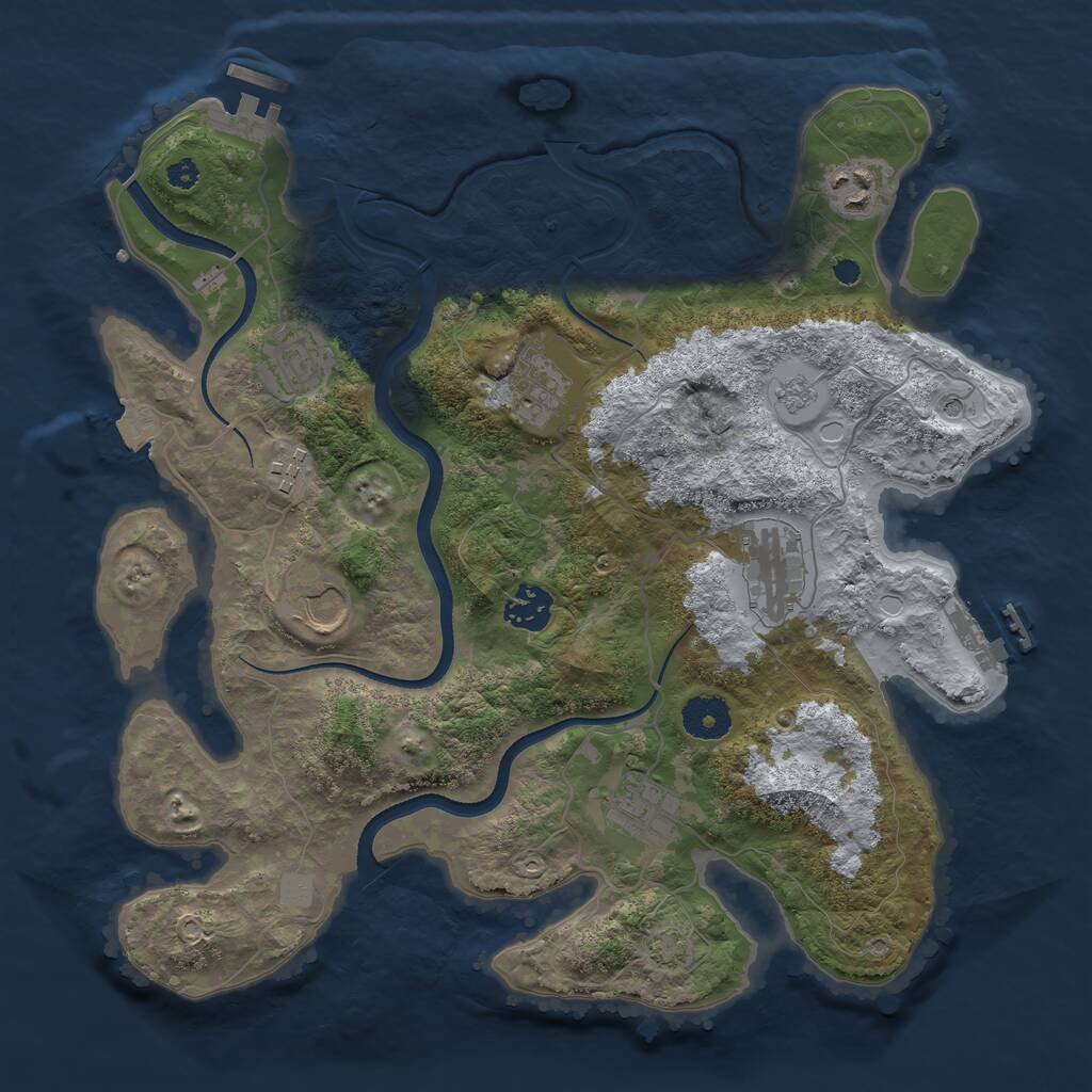 Rust Map: Procedural Map, Size: 3500, Seed: 1777, 14 Monuments
