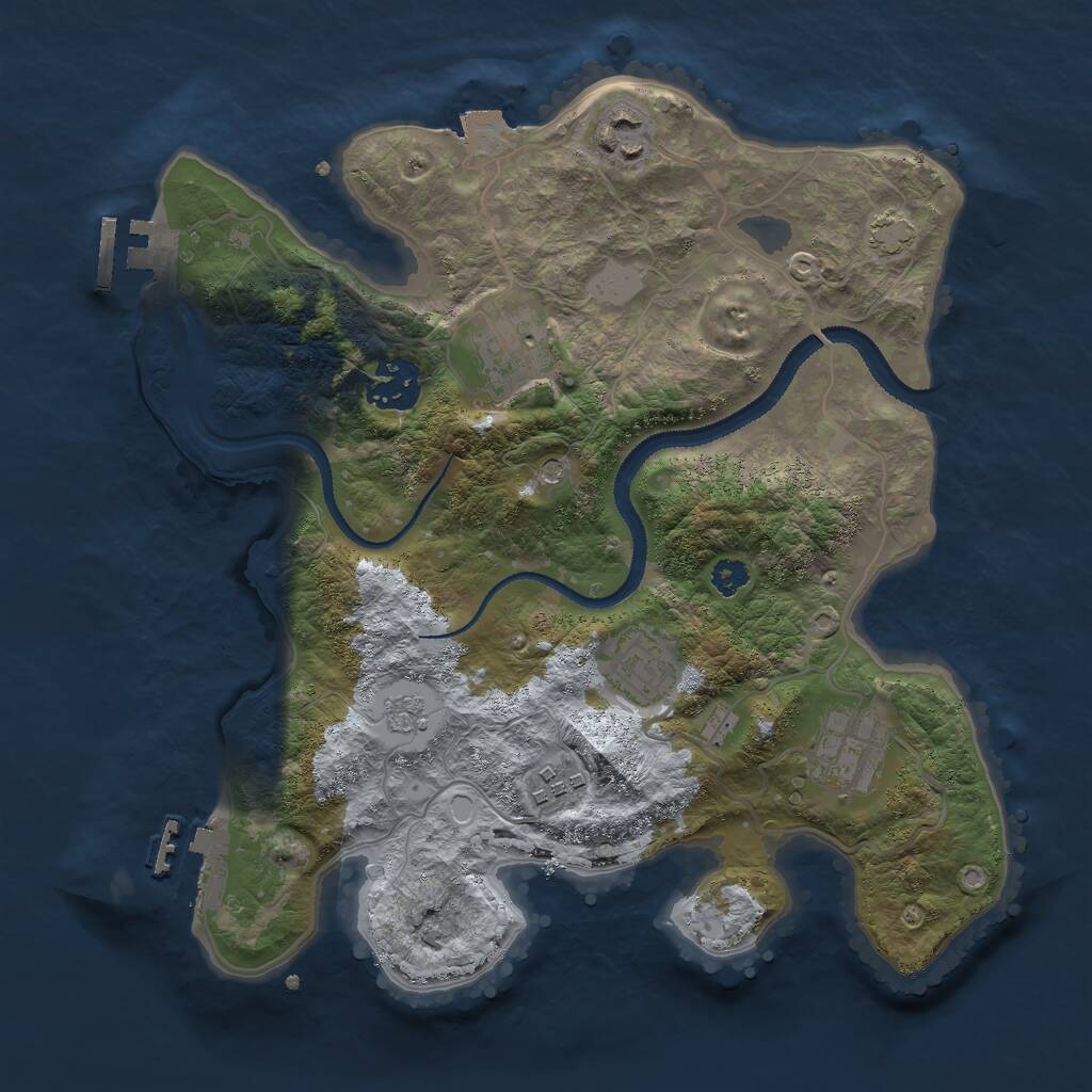Rust Map: Procedural Map, Size: 3000, Seed: 108821733, 12 Monuments