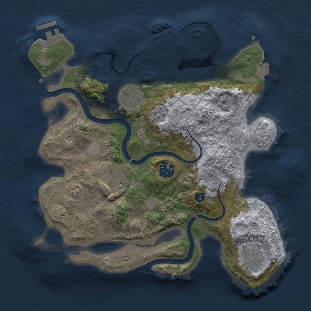 Rust Map: Procedural Map, Size: 3000, Seed: 97615677, 11 Monuments