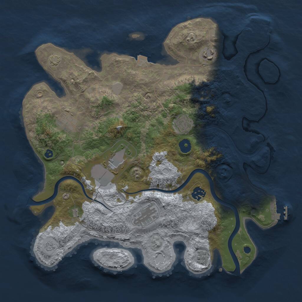 Rust Map: Procedural Map, Size: 3500, Seed: 120435262, 13 Monuments