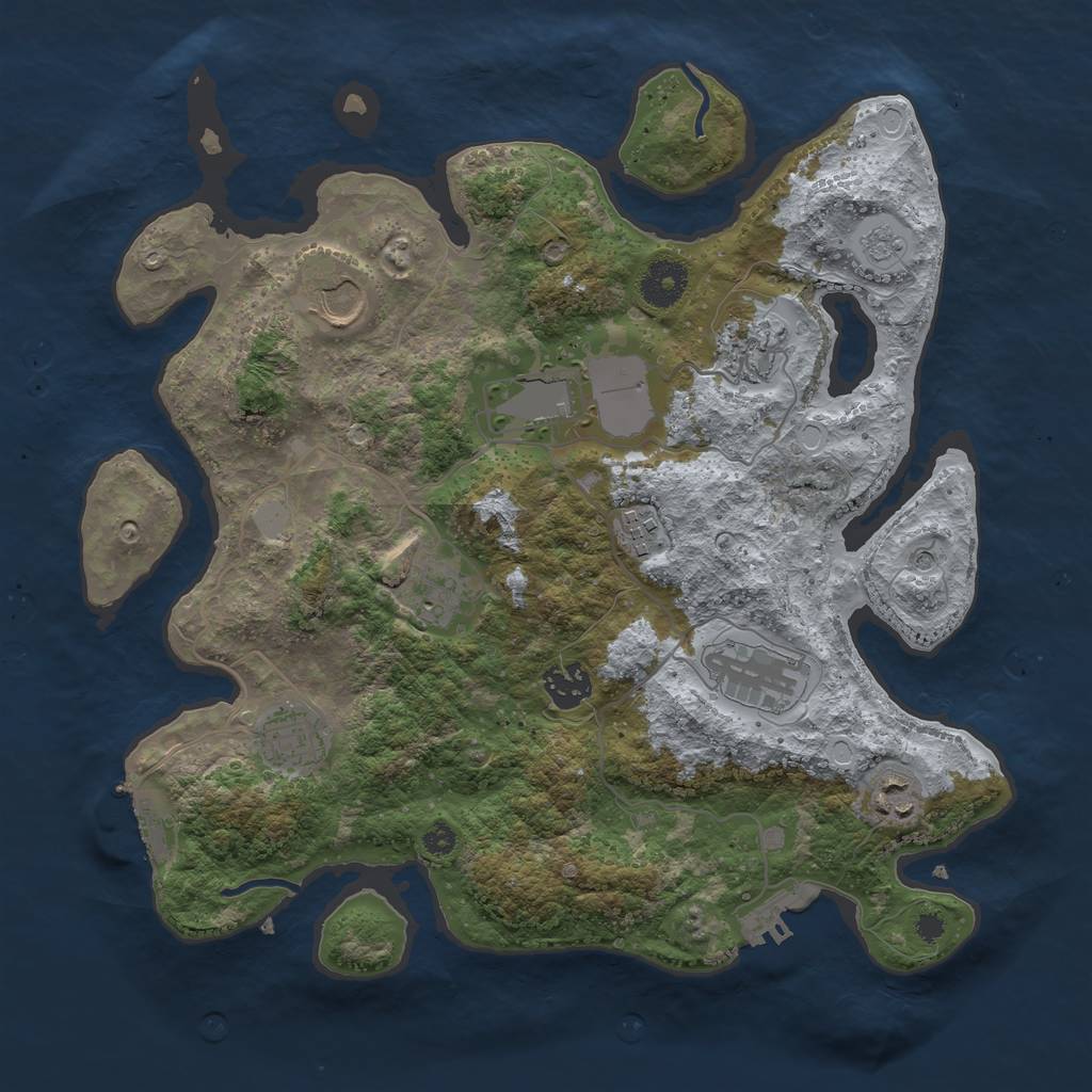 Rust Map: Procedural Map, Size: 3500, Seed: 31517576, 18 Monuments