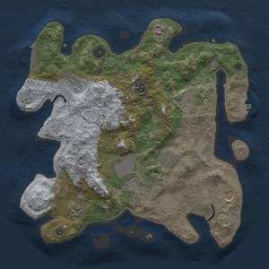 Thumbnail Rust Map: Procedural Map, Size: 3500, Seed: 637998194, 19 Monuments