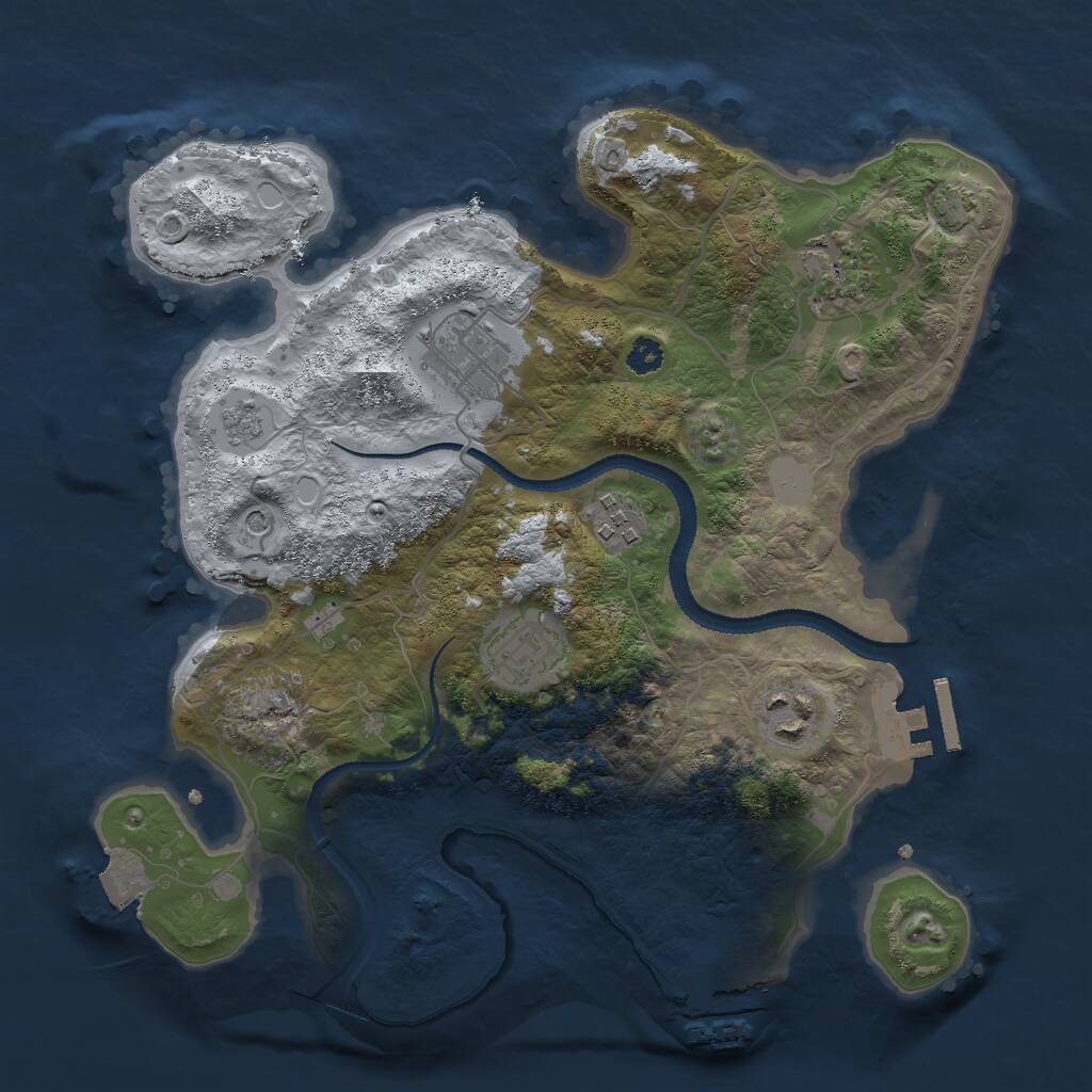Rust Map: Procedural Map, Size: 3000, Seed: 32234, 11 Monuments