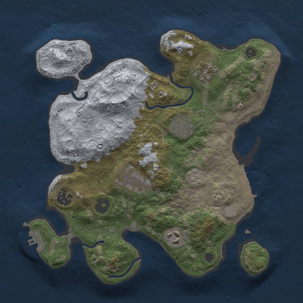 Rust Map: Procedural Map, Size: 3000, Seed: 32234, 14 Monuments