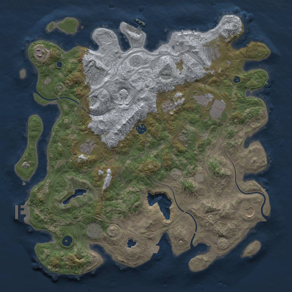 Rust Map: Procedural Map, Size: 4250, Seed: 134834057, 16 Monuments