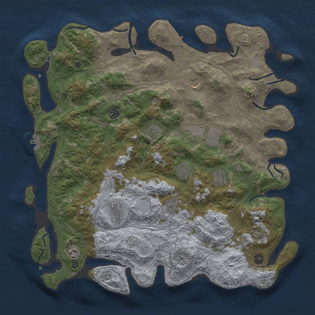 Rust Map: Procedural Map, Size: 4500, Seed: 1779478258, 20 Monuments
