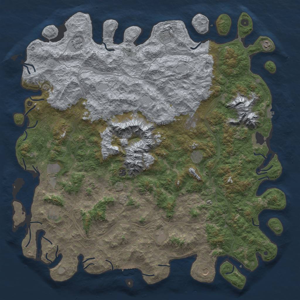 Rust Map: Procedural Map, Size: 6000, Seed: 81972, 20 Monuments