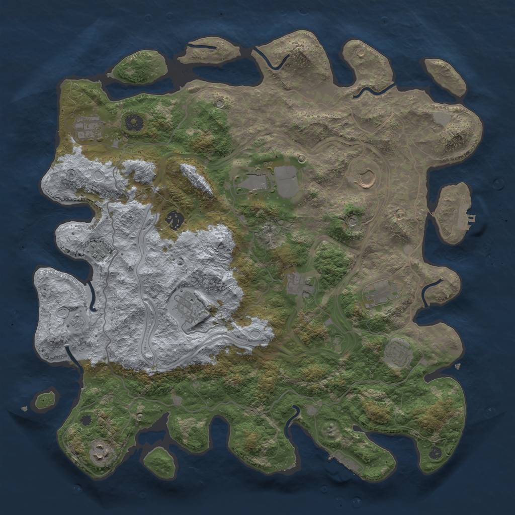 Rust Map: Procedural Map, Size: 4250, Seed: 942912939, 19 Monuments