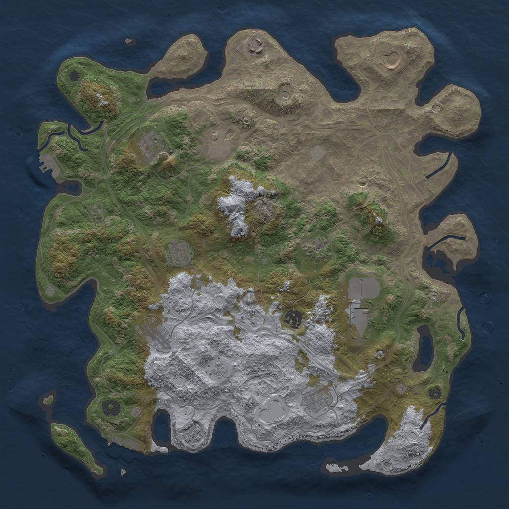 Rust Map: Procedural Map, Size: 4250, Seed: 2558521, 20 Monuments