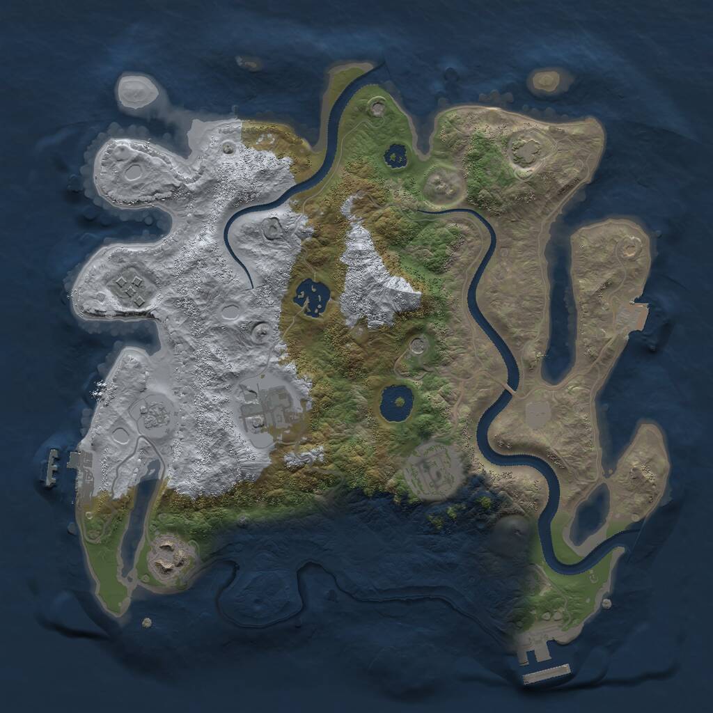 Rust Map: Procedural Map, Size: 3000, Seed: 5320968, 11 Monuments