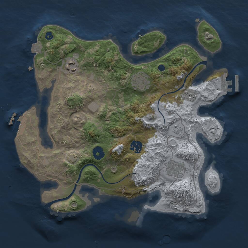 Rust Map: Procedural Map, Size: 3000, Seed: 950819955, 10 Monuments