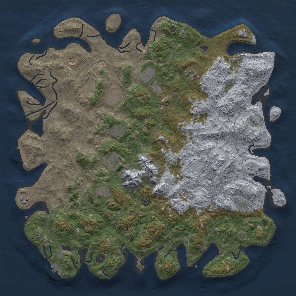 Rust Map: Procedural Map, Size: 5000, Seed: 58492469, 20 Monuments