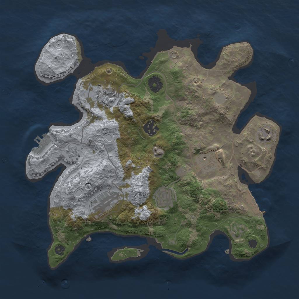 Rust Map: Procedural Map, Size: 3000, Seed: 31209358, 14 Monuments