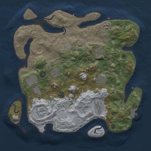 Thumbnail Rust Map: Procedural Map, Size: 3500, Seed: 1841644500, 18 Monuments