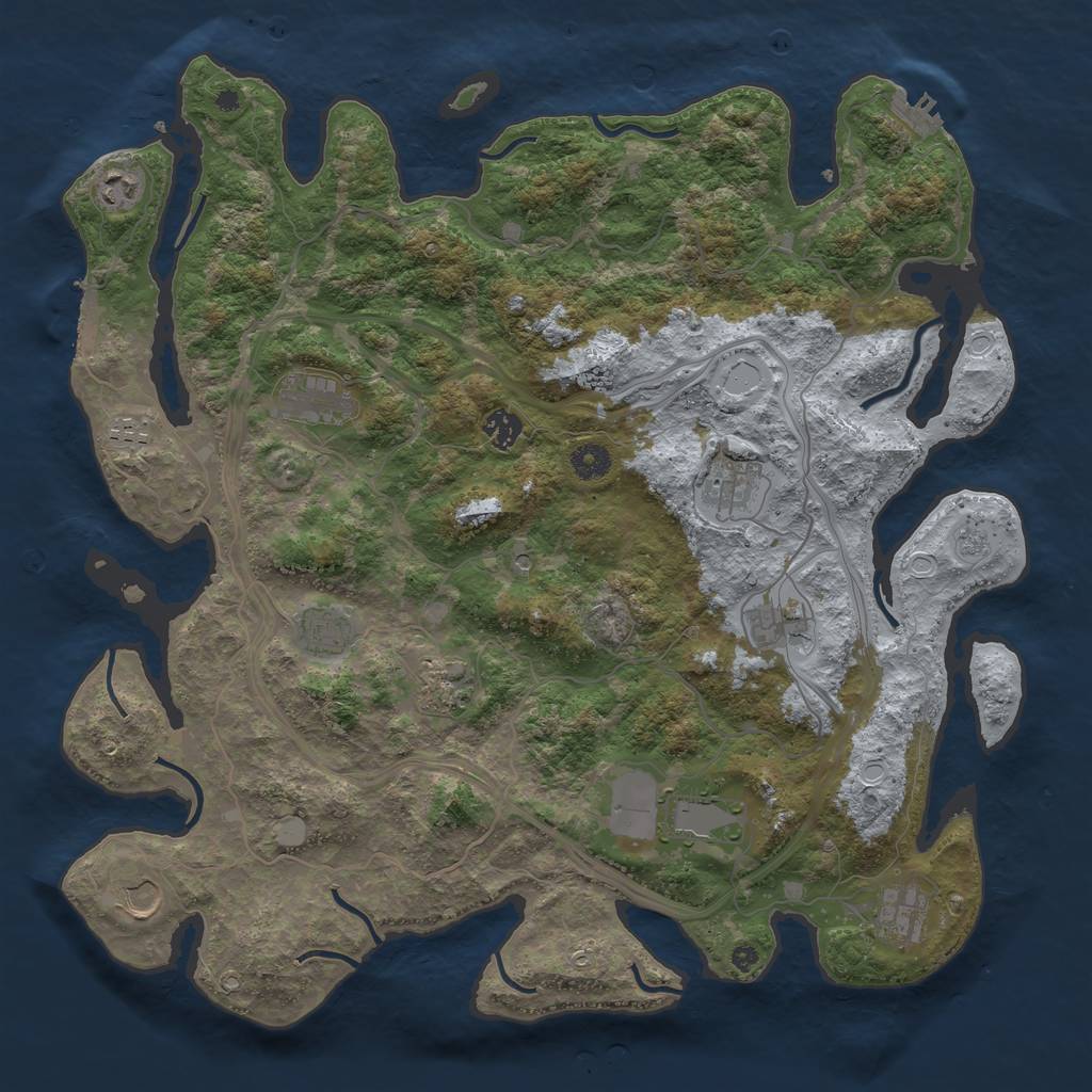 Rust Map: Procedural Map, Size: 4250, Seed: 292251437, 20 Monuments