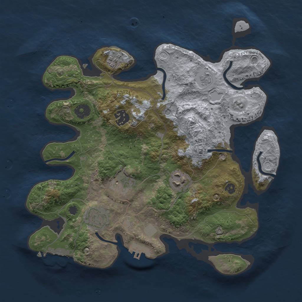 Rust Map: Procedural Map, Size: 3000, Seed: 356472, 14 Monuments