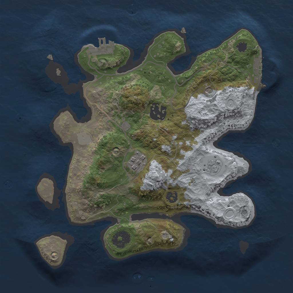 Rust Map: Procedural Map, Size: 2500, Seed: 2536, 11 Monuments