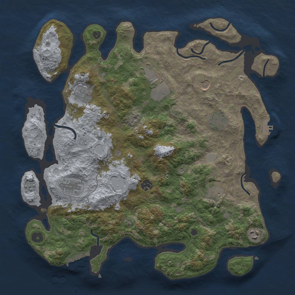 Rust Map: Procedural Map, Size: 4000, Seed: 16341, 18 Monuments