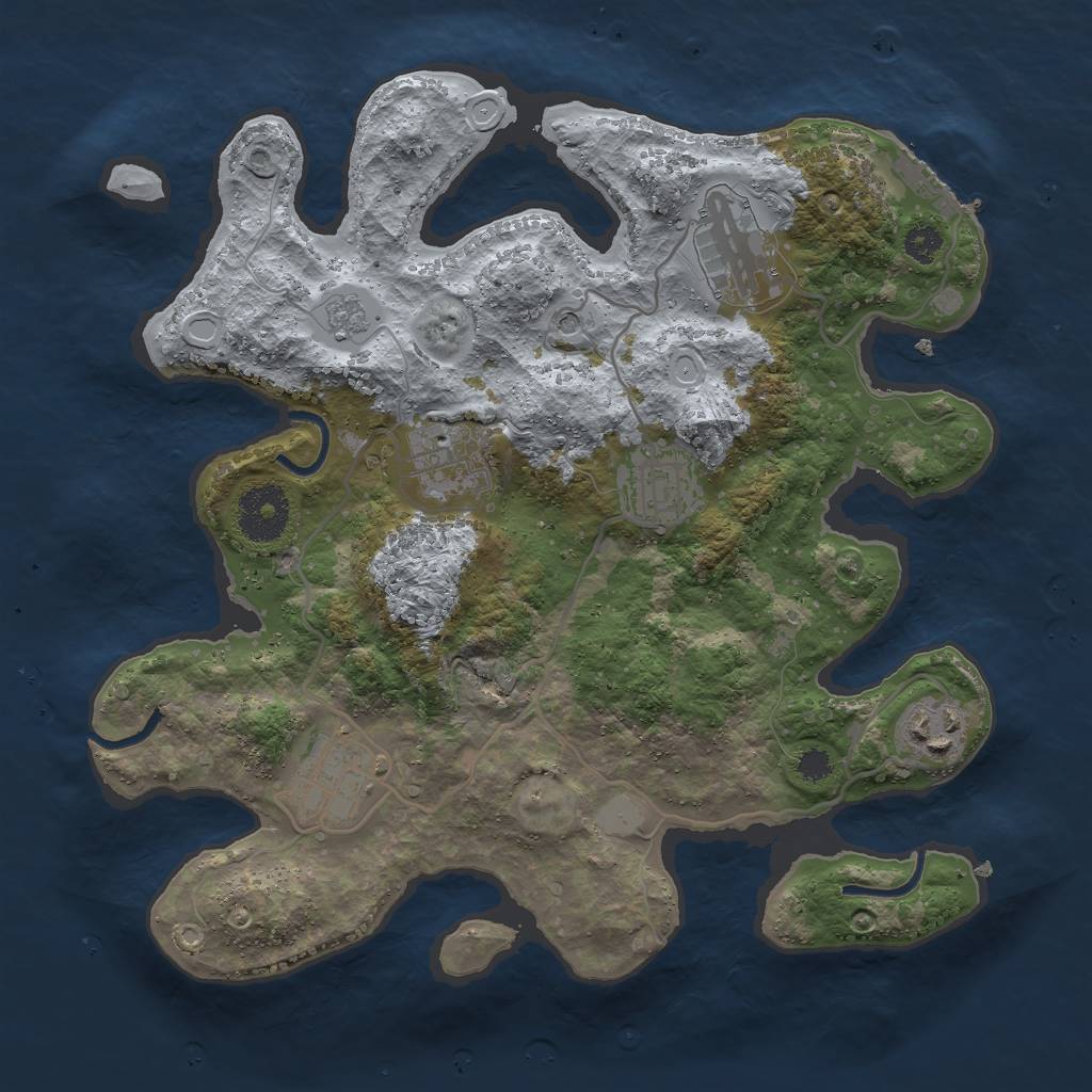 Rust Map: Procedural Map, Size: 3000, Seed: 207, 13 Monuments