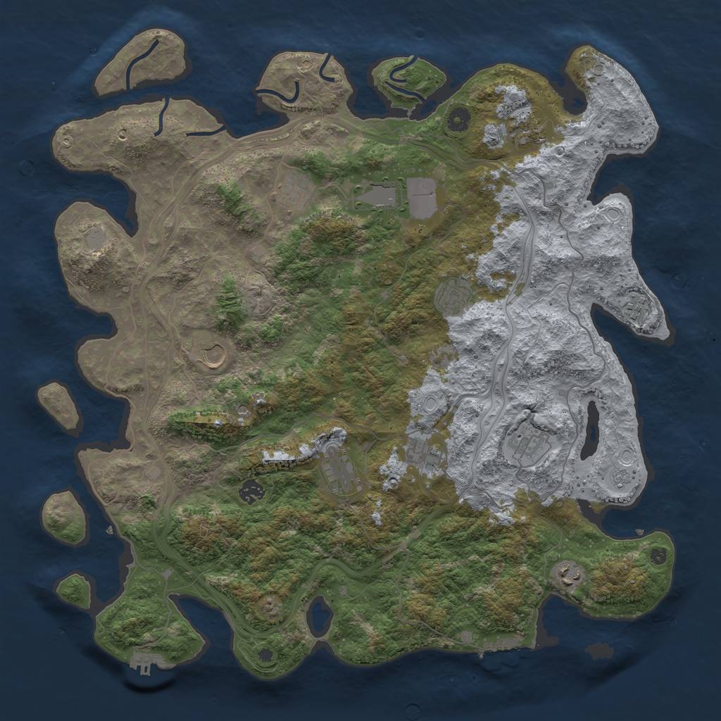 Rust Map: Procedural Map, Size: 4500, Seed: 433852388, 20 Monuments
