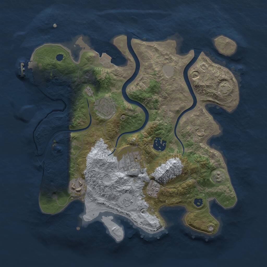 Rust Map: Procedural Map, Size: 3000, Seed: 8502413, 10 Monuments