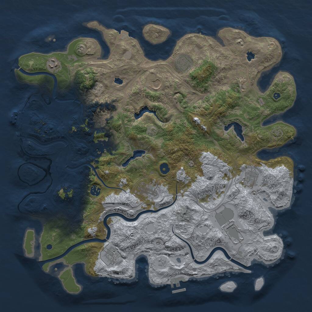 Rust Map: Procedural Map, Size: 4500, Seed: 92002137, 17 Monuments