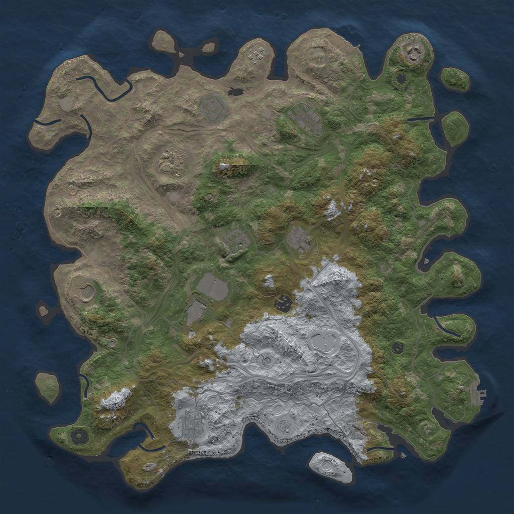 Rust Map: Procedural Map, Size: 4500, Seed: 1915603002, 20 Monuments