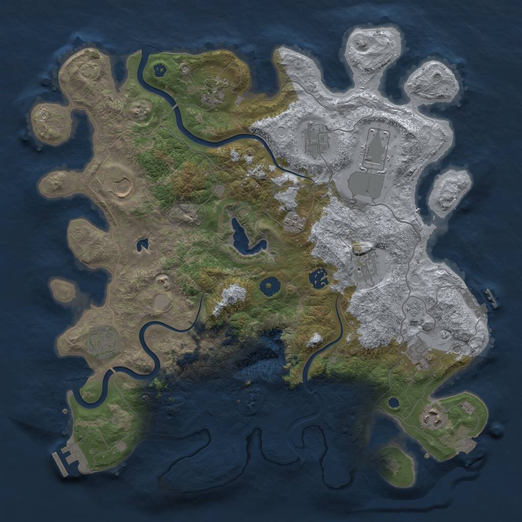 Rust Map: Procedural Map, Size: 4000, Seed: 1425129459, 16 Monuments