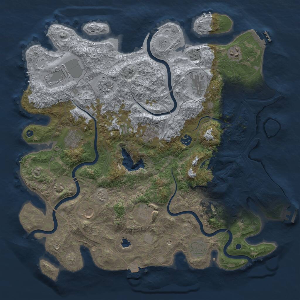 Rust Map: Procedural Map, Size: 4250, Seed: 2081594148, 17 Monuments