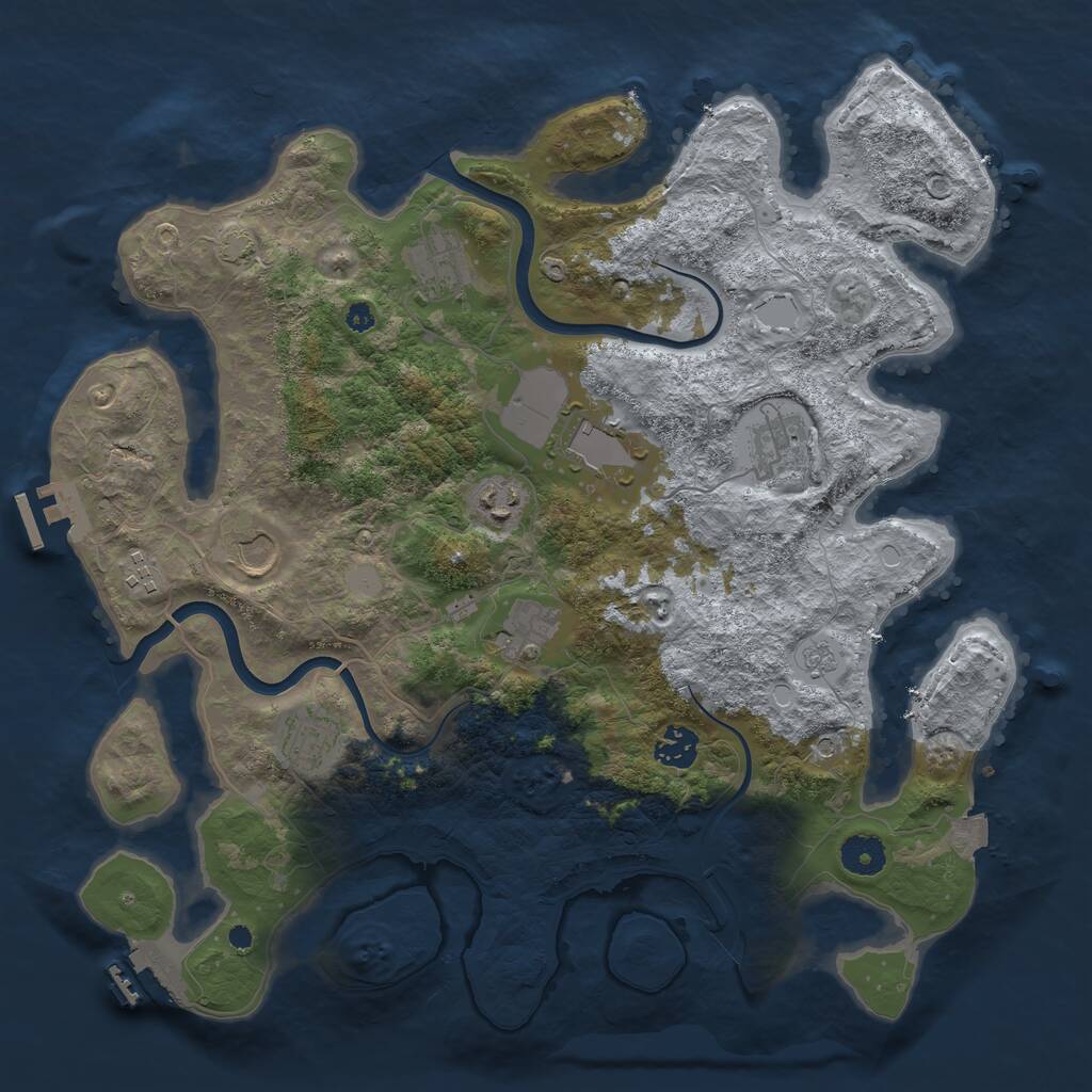 Rust Map: Procedural Map, Size: 3800, Seed: 213713862, 15 Monuments