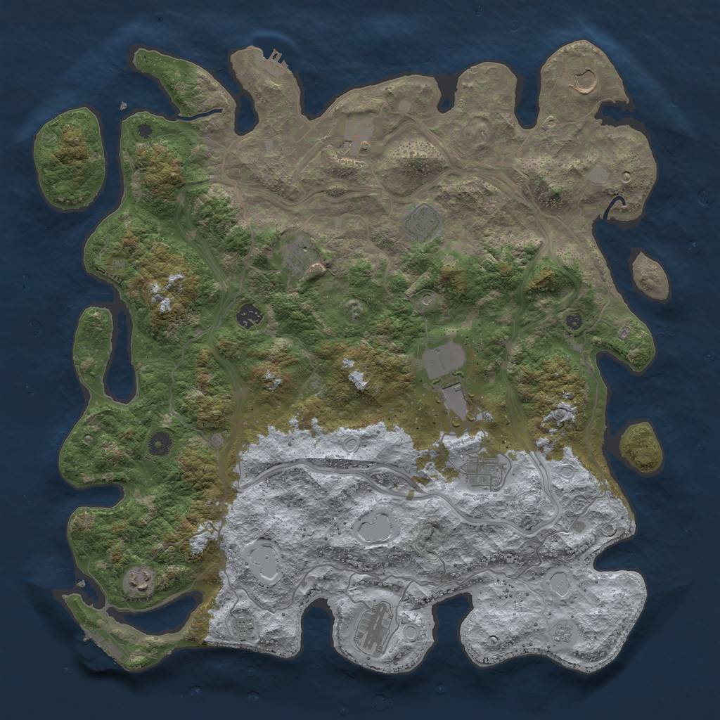 Rust Map: Procedural Map, Size: 4500, Seed: 70169760, 19 Monuments