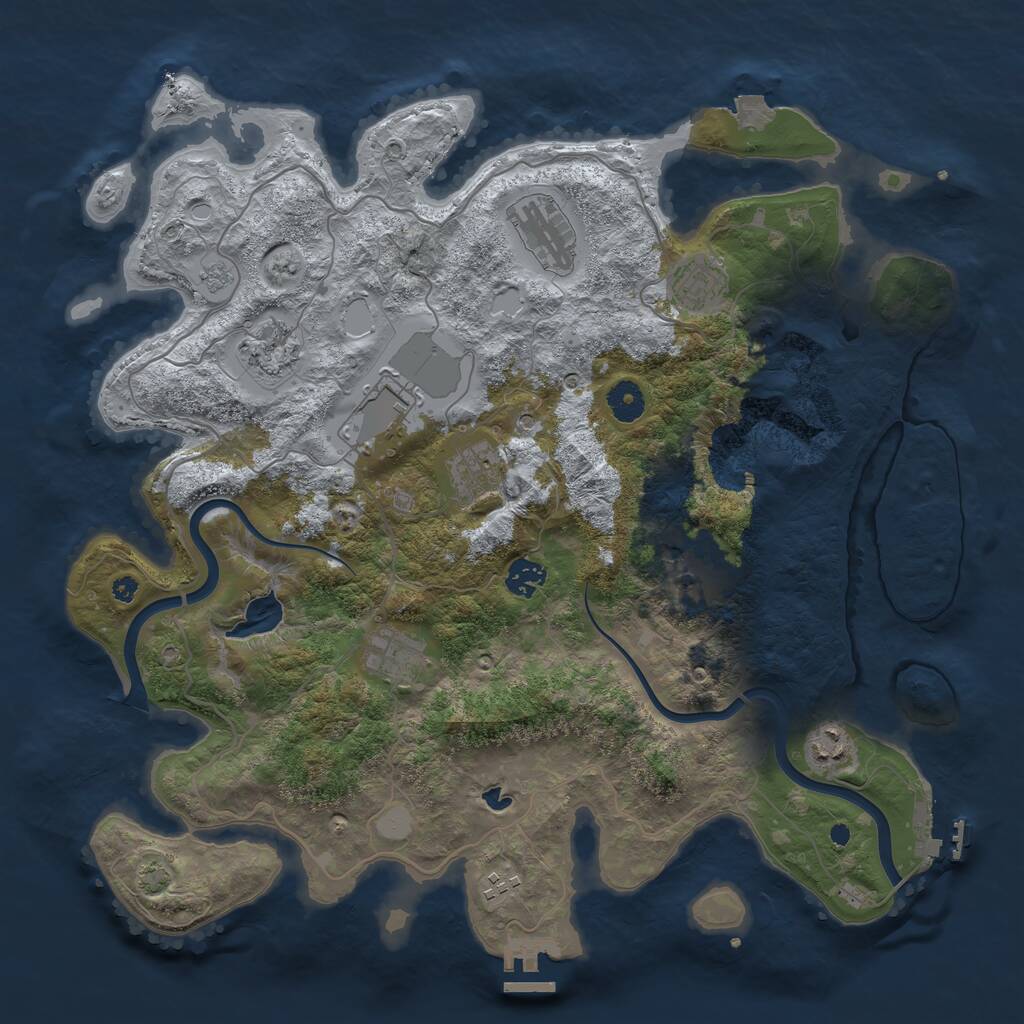 Rust Map: Procedural Map, Size: 4000, Seed: 812564, 16 Monuments