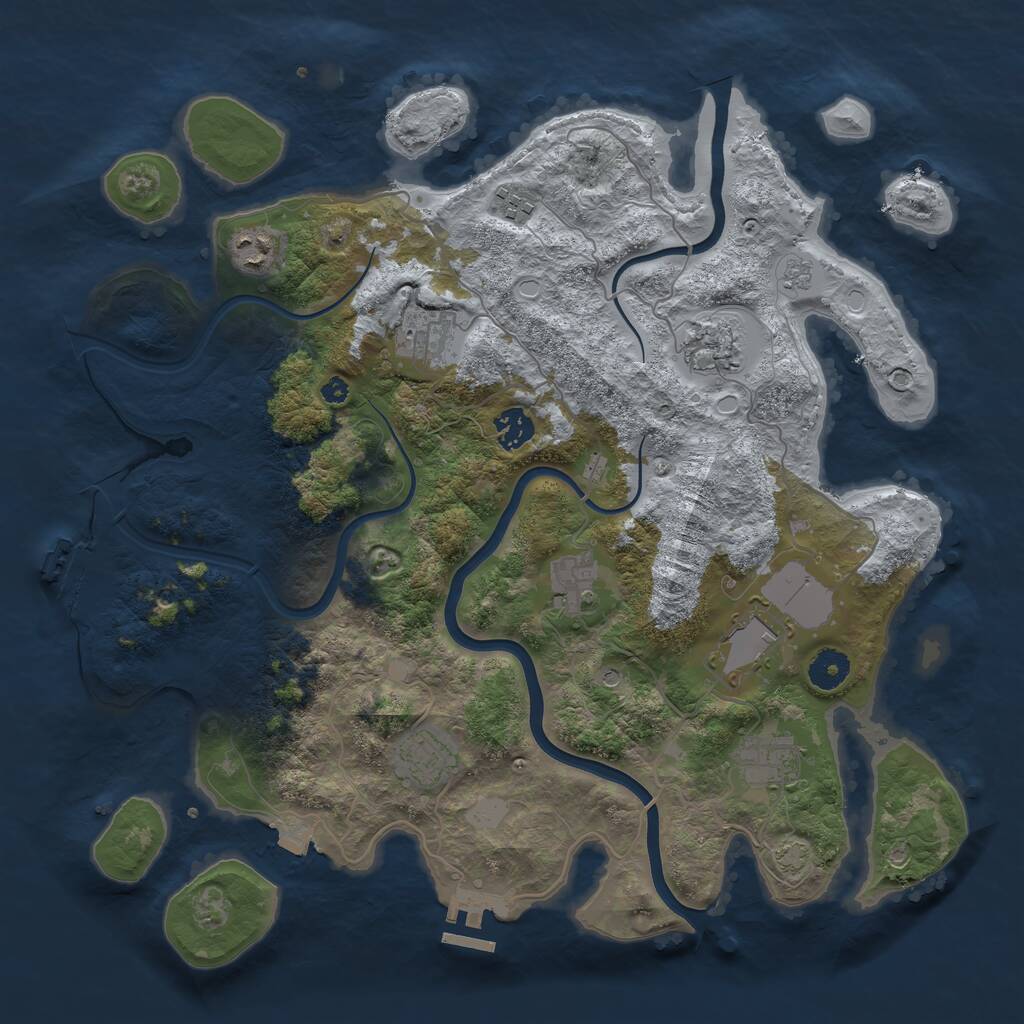 Rust Map: Procedural Map, Size: 3850, Seed: 118013046, 15 Monuments