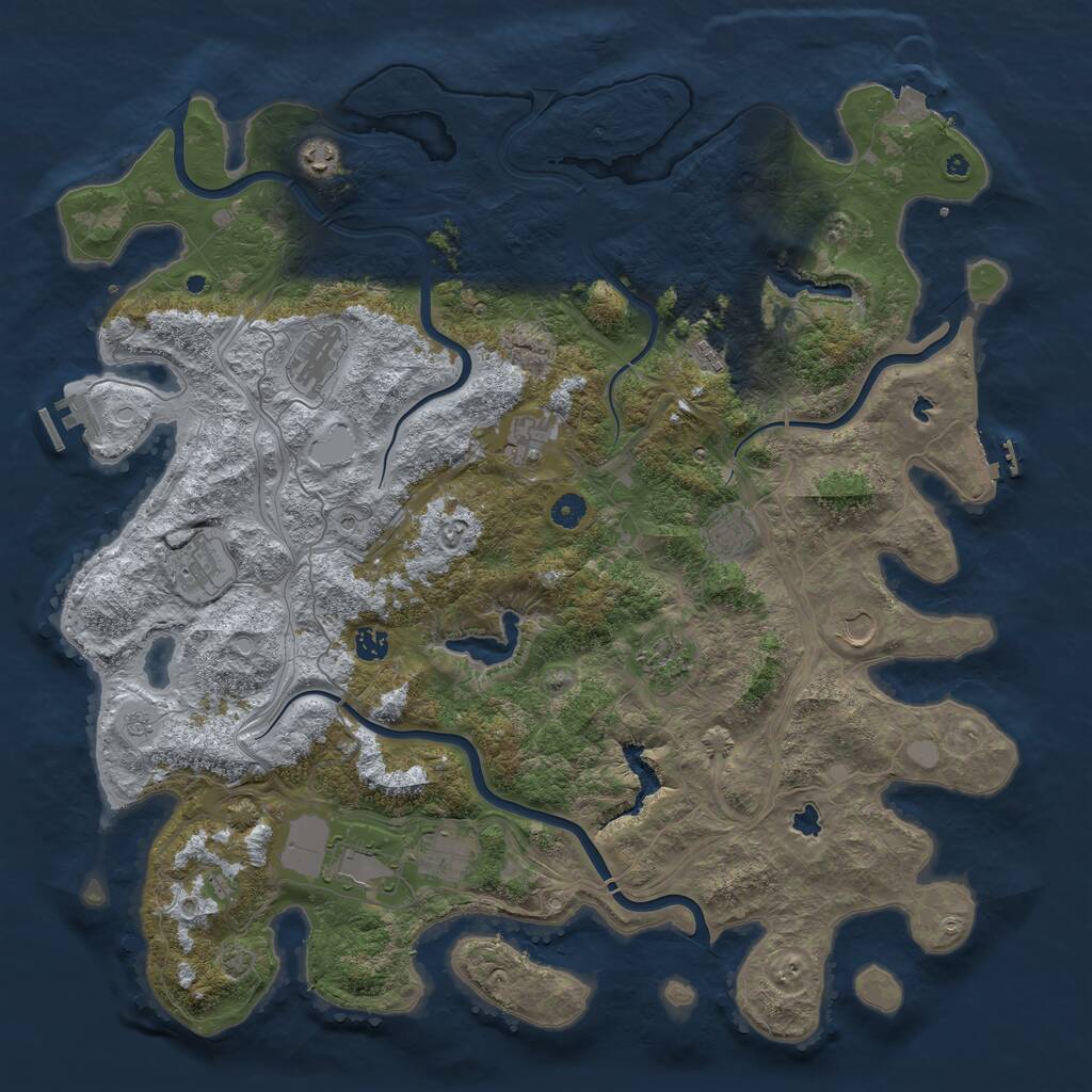 Rust Map: Procedural Map, Size: 4800, Seed: 377275008, 17 Monuments