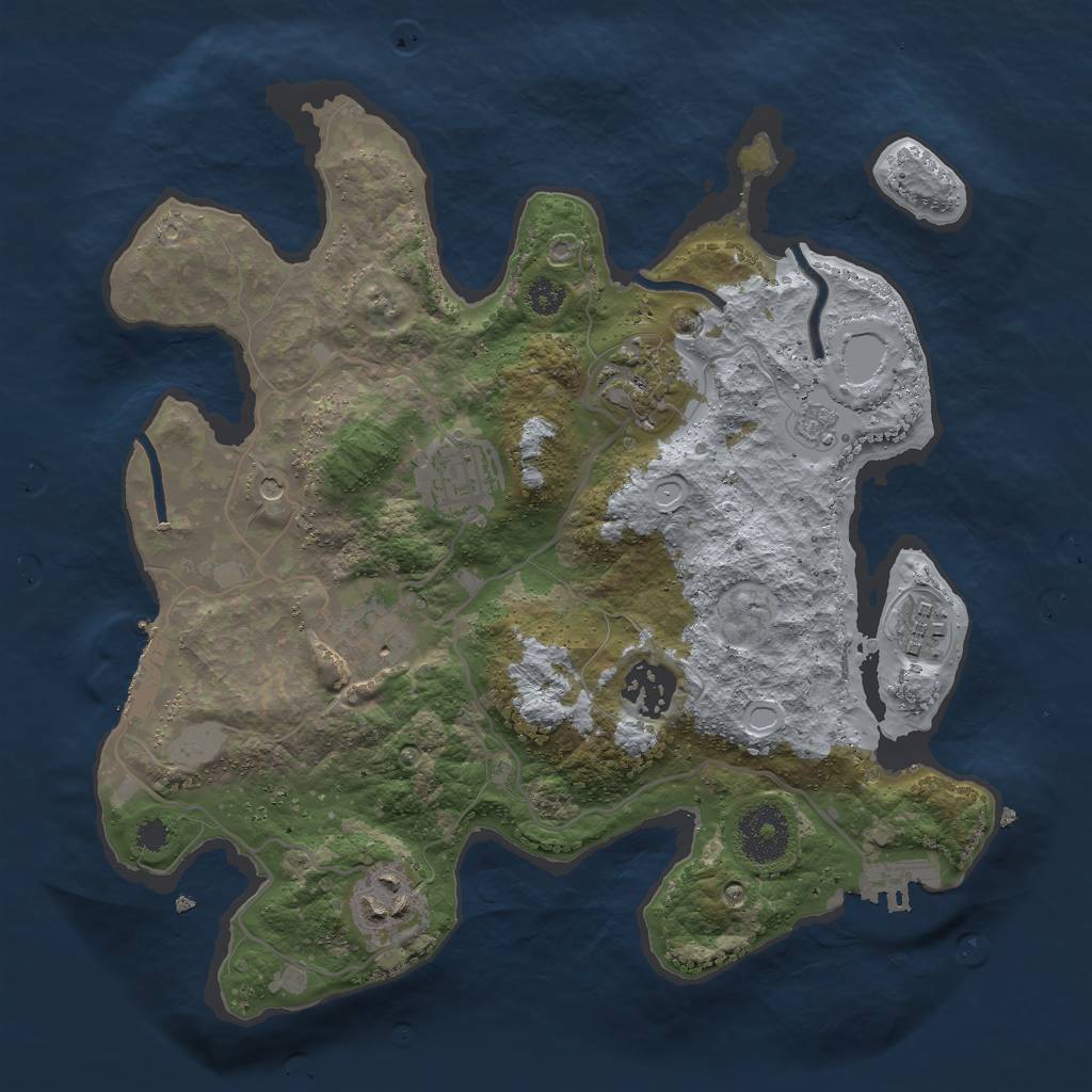 Rust Map: Procedural Map, Size: 3000, Seed: 2000668073, 15 Monuments