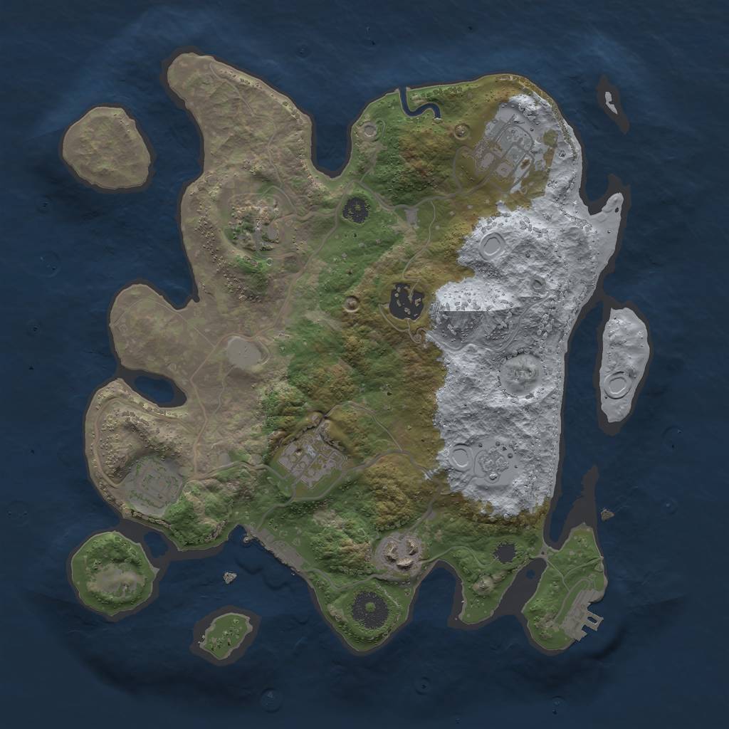 Rust Map: Procedural Map, Size: 3000, Seed: 24545072, 14 Monuments