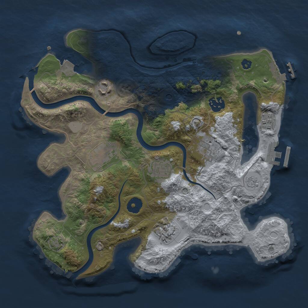 Rust Map: Procedural Map, Size: 3000, Seed: 1763565853, 13 Monuments