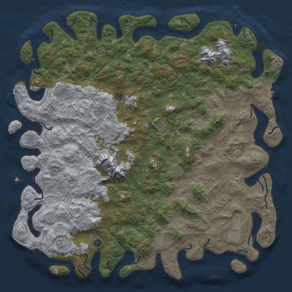 Rust Map: Procedural Map, Size: 6000, Seed: 65444466, 20 Monuments