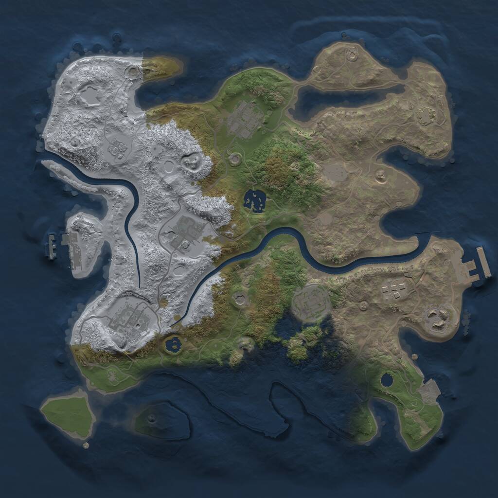 Rust Map: Procedural Map, Size: 3200, Seed: 482, 13 Monuments