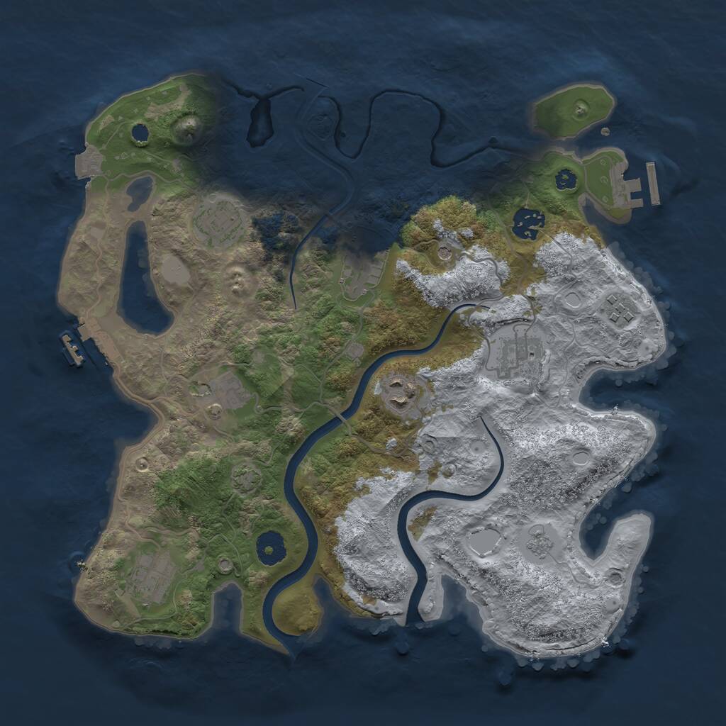 Rust Map: Procedural Map, Size: 3400, Seed: 2020, 14 Monuments