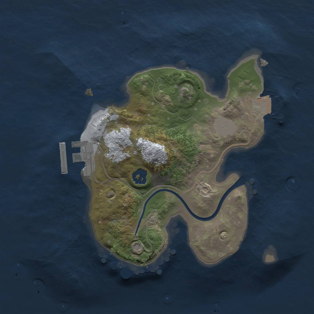 Rust Map: Procedural Map, Size: 2000, Seed: 52319, 2 Monuments