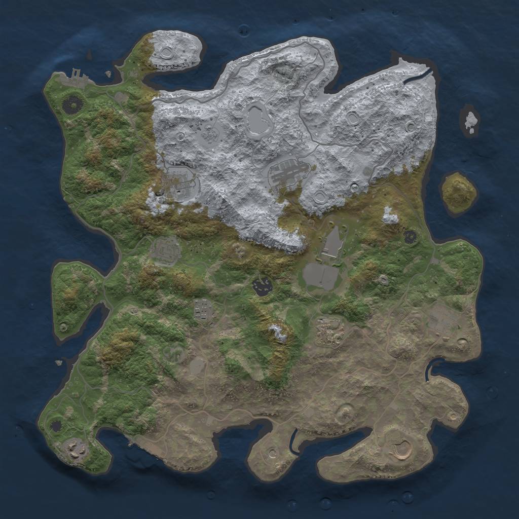 Rust Map: Procedural Map, Size: 4000, Seed: 707565778, 19 Monuments